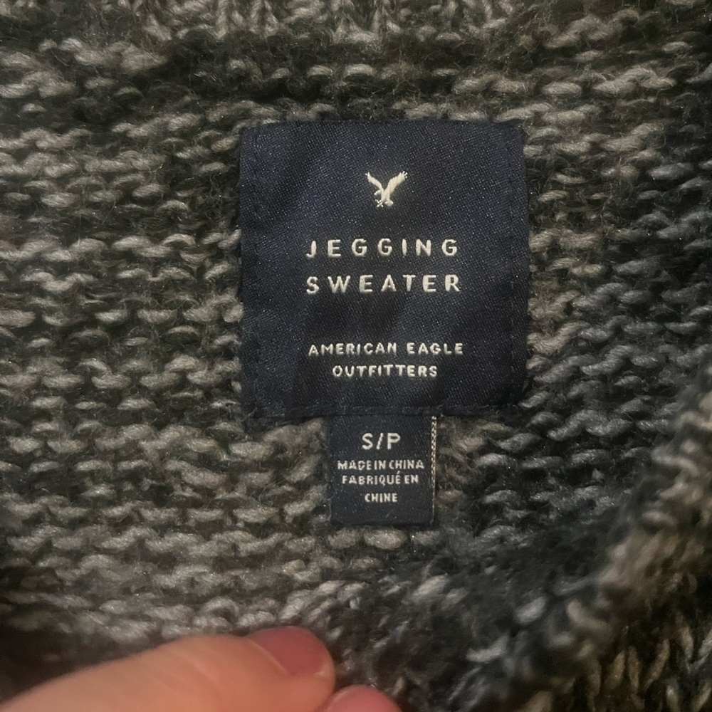 AMERICAN EAGLE OUTFITTERS Jegging Sweater Wool Mohair Blend S Gray Snowflake - Picture 3 of 7
